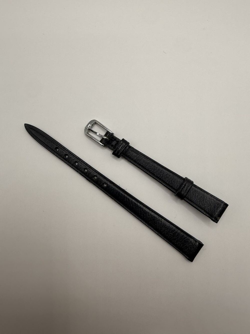 10mm KREISLER Saddle Calf Black NOS Vintage Watch Band & Silver-Tone Buckle